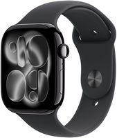 Apple Watch Series 11 (GPS+Cellular) 46mm Aluminum Case with Black Sport Band - S/M - Jet Black (... - Large Front