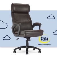 Serta - Comfort Big and Tall Modern Bonded Leather Executive Office Chair - Dark Brown - Large Front