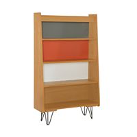 Linon Home Décor - Pollard Multicolor 4-Shelf Bookcase - Natural - Large Front