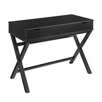 Linon Home Décor - Penrose Campaign-Style Lift-Top Desk - Black - Large Front