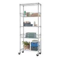 TRINITY - EcoStorage 5-Tier | 30x14x72 | Modular Commercial Wire Shelving | NSF | w/ Baskets & Wh... - Large Front