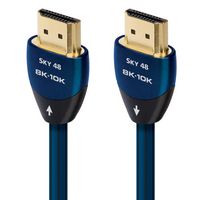 AudioQuest - Sky 48 9.8' 4K-8K-10K 48Gbps In-Wall Rated HDMI Cable - Black with Blue Stripes - Large Front