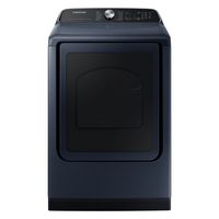 Samsung - Open Box 7.4 Cu. Ft. Smart Electric Dryer with Steam and Pet Care Dry - Brushed Navy - Large Front