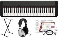 Casio - CT-S1BK EPA 61 Key Keyboard with Stand, AC Adapter, Headphones, and Software - Black - Large Front