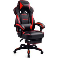 GTPlayer - F59 Racing Style Gaming Chair with Footrest - Red - Large Front