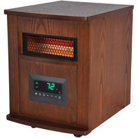 Lifesmart - 6 Element Wood Cabinet Infrared Heater - Brown - Large Front