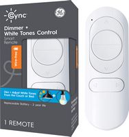 GE - Cync Smart Dimmer Remote + Tones Control, Bluetooth, Battery Powered - White - Large Front