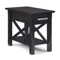 Simpli Home - Kitchener Narrow Side Table - Hickory Brown - Large Front