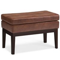 Simpli Home - Carlson Small Ottoman Bench - Distressed Saddle Brown - Large Front