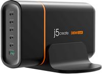 j5create - 380W GaN USB-C® 6-Port Charger - Black - Large Front