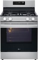 LG - 30-in Wide 6.3 Cu. Ft. Freestanding Gas True Convection Smart Range with 4 Burners, EasyClea... - Large Front