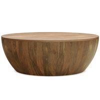 Simpli Home - Elmbrook Drum Coffee Table - Natural - Large Front