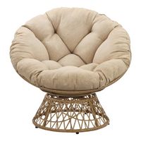 OSP Home Furnishings - Papasan Chair - Cream - Large Front