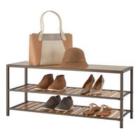 TRINITY - 3-Tier Bamboo Shoe Bench | Bronze Anthracite - Bronze Anthracite® - Large Front
