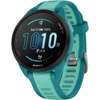 Garmin - Forerunner 165 Music GPS Smartwatch 43 mm Fiber-Reinforced Polymer - Turquoise/Aqua - Large Front