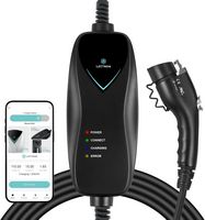 Lectron - J1772 Level 1 NEMA 5-15 Electric Vehicle (EV) WiFi Charger-up to 15A-16' - Black - Large Front