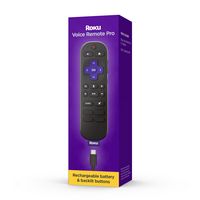 Roku - Voice Remote Pro (2nd Edition) | Rechargeable Replacement Voice Remote, Backlit Buttons & ... - Large Front