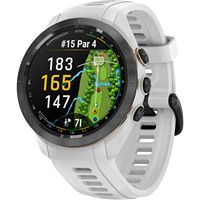 Garmin - Approach S70 GPS Smartwatch 42mm Ceramic - Black Ceramic Bezel with White Silicone Band ... - Large Front