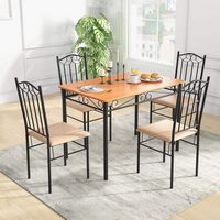 Costway 5 PCS Dining Set Wood Metal 30