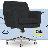 Serta - Ashland Memory Foam & Twill Fabric Home Office Chair - Charcoal Charm - Large Front