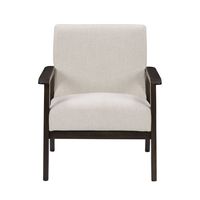 CorLiving - Greyson Wood Armchair - Beige - Large Front