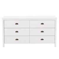 CorLiving - Boston 6-Drawer Dresser - White - Large Front