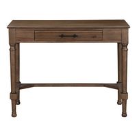OSP Home Furnishings - Marna Writing Desk with Drawer in Black - Brown Oak - Large Front