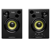 Hercules - DJ Monitor 42 - 2 x 20 watts RMS Active Monitoring Speakers - Black - Large Front