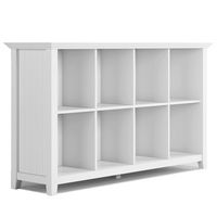 Simpli Home - Acadian 8 Cube Storage Sofa Table - White - Large Front