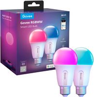 Govee - A19 800 Lumens Wi-Fi Smart LED Bulb (2-Pack) - Large Front