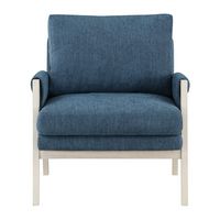 OSP Home Furnishings - Kade Wood Frame Armchair - Navy - Large Front