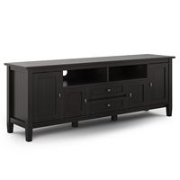 Simpli Home - Warm Shaker SOLID WOOD 72 inch TV Media Stand in Hickory Brown For TVs up to 80 inc... - Large Front