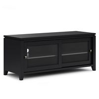 Simpli Home - Cosmopolitan SOLID WOOD 48 inch Wide Contemporary TV Media Stand in Black For TVs u... - Large Front