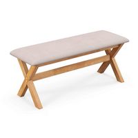 Costway - Upholstered Entryway Bench with Thick Padded Seat End of Bed Bench for Bedroom - Grey +... - Large Front
