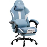 GTPlayer - GT905 Adjustable Gaming Chair with Breathable Fabric - Blue - Large Front