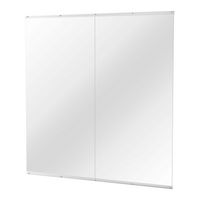 LOVMOR - 2PCS Polished 36 in. W x 72 in. Modern Rectangular Tempered Glass Wall Mirror - Silver - Large Front