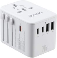 Epicka - GaN 70W Universal Travel Adapter with 3 USB-C PD Fast Charging & 2 USB-A (TA-105 Pro, Wh... - Large Front