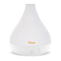 CRANE - 0.35 Gal. 2-in-1 Ultrasonic Cool Mist Humidifer & Aroma Diffuser - White - Large Front