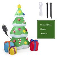 Costway - 6 FT Inflatable Christmas Tree w/ Gift Boxes LED Bulbs Blow Up Yard Decoration - Multic... - Large Front