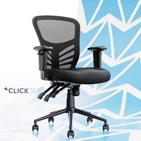 Click365 - Flow Mid-Back Mesh Office Chair - Black - Large Front