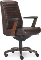 La-Z-Boy - Emerson Bonded Leather Ergonomic Swivel Executive Office Chair - Brown - Large Front