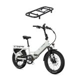 Lectric eBikes - XP4 Step-Thru Foldable eBike (Max 50mi/28mph) + LevelUp Rack - Stratus White - Large Front