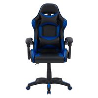 CorLiving - Ravagers Gaming Chair - Black and Blue - Large Front