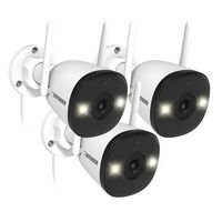 Defender - AI POWERED 4K Guard Pro Wi-Fi 6 Plug-in Power Security Camera - 3 pack - white - Large Front