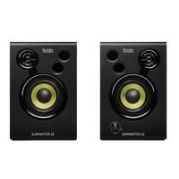 Hercules - DJ Monitor 32 - 2 x 15 watts RMS Active Monitoring Speakers - Black - Large Front