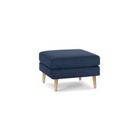 Burrow - Mid Century Nomad Ottoman - Navy Blue - Large Front