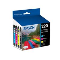 Epson - 220 4-Pack Ink Cartridges - Black/Cyan/Magenta/Yellow - Large Front