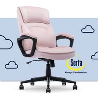 Serta - Comfort Classic Mid-Back Executive Soft Velvet Office Chair - Pink - Large Front