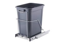 TRINITY - PRO EcoStorage | 25 Liter Sliding Trashcan | Chrome - Chrome - Large Front