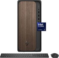 HP - OmniDesk Desktop - Intel Core Ultra 5 225 - 8GB DDR5 Memory - 512GB SSD - Dark Wood - Large Front